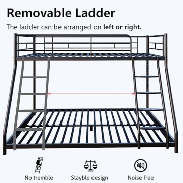 GRAYELL Metal Bunk Bed Twin Over Full - Heavy Duty & Safe  