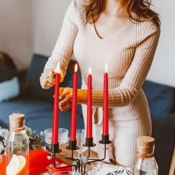 LYOBATH Dripless Red Taper Candles for Every Occasion