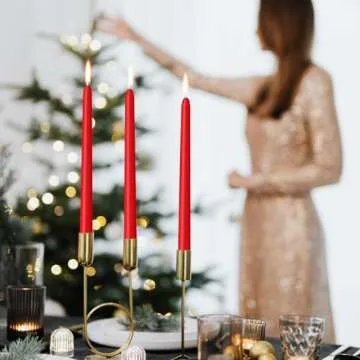 LYOBATH Dripless Red Taper Candles for Every Occasion