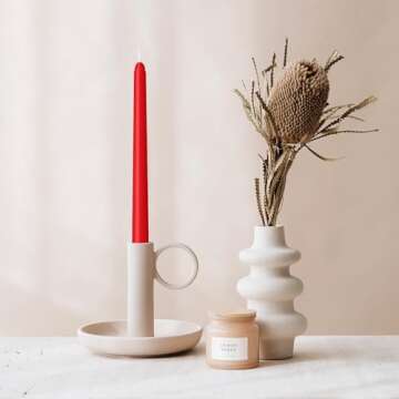 LYOBATH Dripless Red Taper Candles for Every Occasion