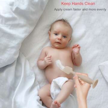 Baby Diaper Cream Spatula - Baby Diaper Rash Cream Applicator for Butt Paste Diaper Cream - Newborn Baby Essentials (gray, green, brown)