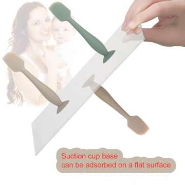 Baby Diaper Cream Spatula - Baby Diaper Rash Cream Applicator for Butt Paste Diaper Cream - Newborn Baby Essentials (gray, green, brown)