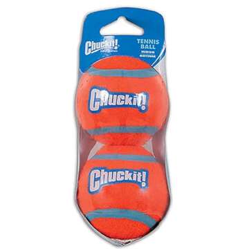 Chuckit! Dog Tennis Ball Dog Toy, Large (3 Inch Diameter) for dogs 60-100 lbs, Pack of 2
