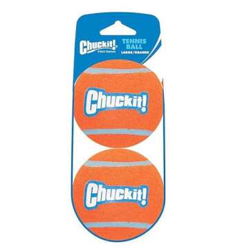 Chuckit! Dog Tennis Ball Dog Toy, Large (3 Inch Diameter) for dogs 60-100 lbs, Pack of 2
