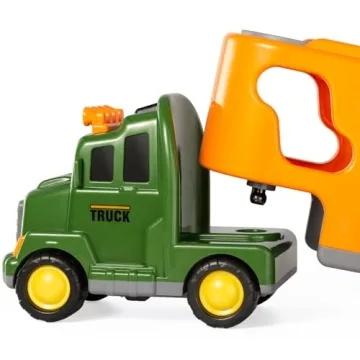 TEMI Dinosaurs Truck Toys for Boys Kids 3-5 Years, Transport Car with 3 Dinosaur Figures and 3 Monster Cars, Friction Powered Toy Vehicle in Carrier with Light and Sound, Toddler Play Gifts Set