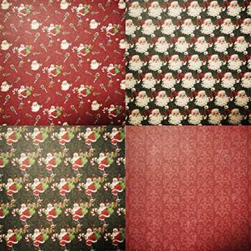 Christmas Scrapbook Paper 6x6, Christmas Assorted Pattern ,24pcs Scrapbooking DIY Decorative Cardmaking Craft Paper (Santa-Sleigh)