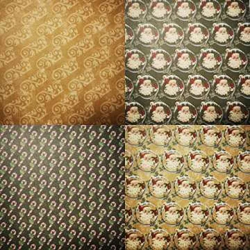 Christmas Scrapbook Paper 6x6, Christmas Assorted Pattern ,24pcs Scrapbooking DIY Decorative Cardmaking Craft Paper (Santa-Sleigh)