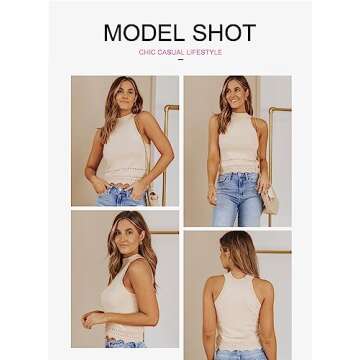 EVALESS Crop Tops for Women Trendy 2024 Fashion Casual Summer Sexy Cute Going Out Sleeveless Ribbed ...