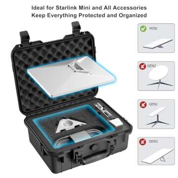Zeroffi Starlink Mini Case, IP67 Waterproof Starlink Mini Carrying Case for Travel, Portable Protect...