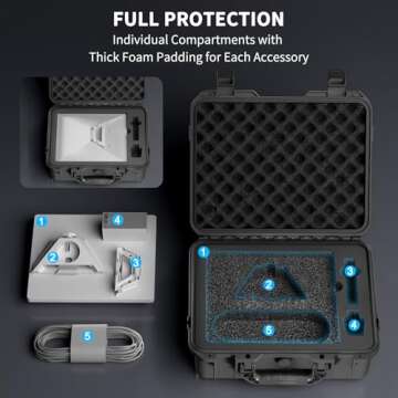 Zeroffi Starlink Mini Case, IP67 Waterproof Starlink Mini Carrying Case for Travel, Portable Protective Hard Case with Molded Foam for Starlink Mini and Accessories, Black