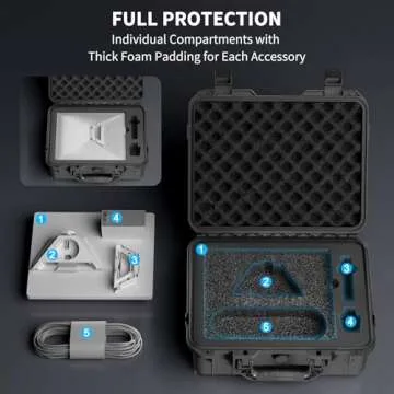 Zeroffi Starlink Mini Case, IP67 Waterproof Starlink Mini Carrying Case for Travel, Portable Protective Hard Case with Molded Foam for Starlink Mini and Accessories, Black