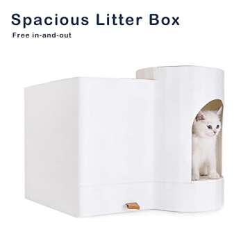 Litter Box Enclosure with lid Scoop,Kitty Cat Litter Box Furniture Hidden,No Need Installation,Dog Proof Cat Toilet Feline Hideaway,Covered Large House Indoor Decor,Flushable and Deodorizer Green