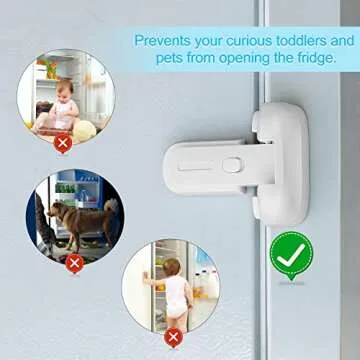 Childproof Refrigerator Door Lock for Kids and Pets
