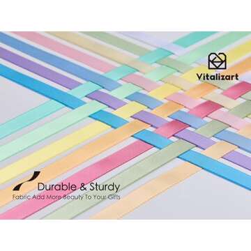 Vitalizart Ribbon for Crafts 3/8" x 70Yd Pastel Satin Ribbon Continuous Double Face Gift Wrapping Silk Like Fabric Flower Bouquet Birthday Party Decorations Bridal Shower Wreath Hair 14 Assorted Color