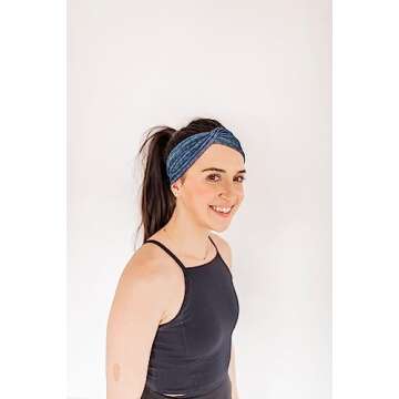 Soft Non-Slip Stretchy Headbands for Women - Buttery & comfortable, Wide Knot, Workout Hairband, Sweat Absorbent Colors, No Headache Fit, Sports Band, Runner, Nurses Headband, Hair styling accessories