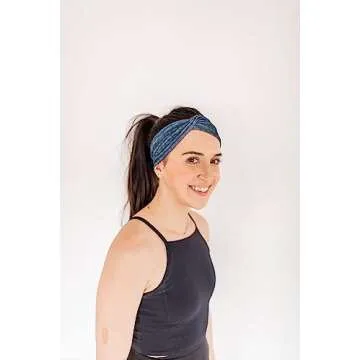 Soft Non-Slip Stretchy Headbands for Women - Buttery & comfortable, Wide Knot, Workout Hairband, Sweat Absorbent Colors, No Headache Fit, Sports Band, Runner, Nurses Headband, Hair styling accessories