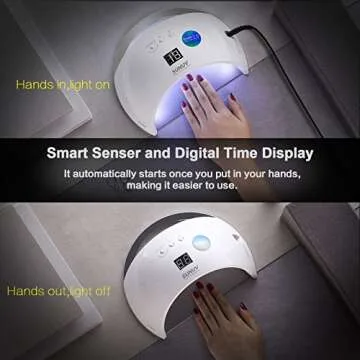 SUNUV UV LED Nail Lamp, 48W Nail Dryer for Gel Polish, Quick Dry Gel Nail Light with 3 Timers, Automatic Sensor, LCD Display, SUN6