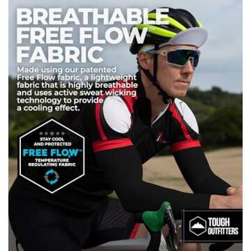 Tough Outdoors Sun Protection Sleeves - UV Arm Sleeves for Men and Women - Golf Cooling Arm Sleeves - Baseball Sun Sleeves