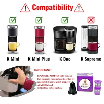 Keurig Mini Reusable K Cup | Durable & Easy To Use | 2 Pack + Adapter