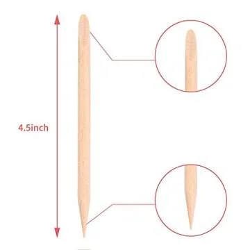 Roomir 100PCS Wooden Cuticle Pushers for Nails