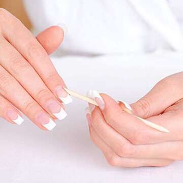 roomir 100PCS Orange Sticks for Nails 4.5 Inch - Wooden Cuticle Pusher & Remover Set - Non-Toxic, Skin-Safe - Wood Tools for Manicure & Pedicure - Disposable Set for Home & Salon - Won't Break Easily