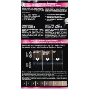 Schwarzkopf Color Ultime Hair Color, 1.4 Sapphire Black, 1 Application - Permanent Black Hair Dye fo...