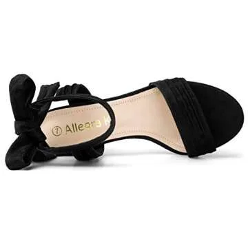 Allegra K Women's Open Toe Ankle Tie Back Block Heels Sandals