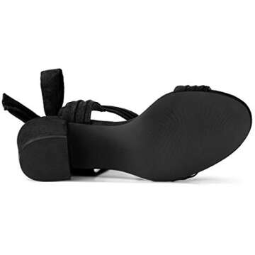 Allegra K Women's Open Toe Ankle Tie Back Block Heels Sandals