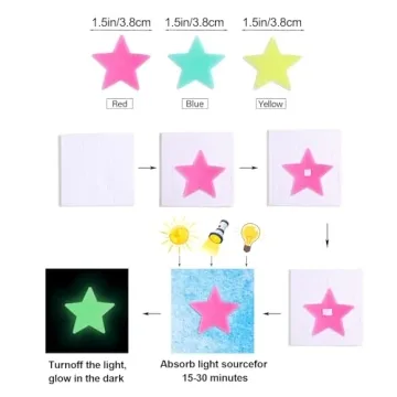 Colorful Glow in The Dark Stars for Kids' Rooms
