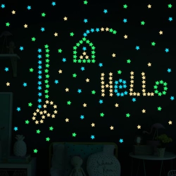 Colorful Glow in The Dark Stars for Kids' Rooms