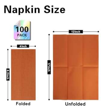 100 Pack Terracotta Paper Napkins, Disposable Linen-Feel Guest Towels Cloth-Like Hand Towels, Soft, ...