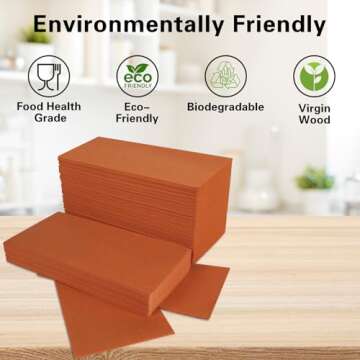 100 Pack Terracotta Paper Napkins, Disposable Linen-Feel Guest Towels Cloth-Like Hand Towels, Soft, Absorbent, Paper Hand Napkins for Kitchen, Bathroom, Parties, Weddings, Dinners - 12" x 17"