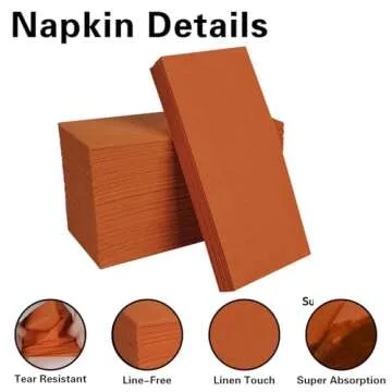 100 Pack Terracotta Paper Napkins, Disposable Linen-Feel Guest Towels Cloth-Like Hand Towels, Soft, Absorbent, Paper Hand Napkins for Kitchen, Bathroom, Parties, Weddings, Dinners - 12" x 17"