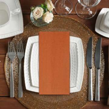 100 Pack Terracotta Paper Napkins, Disposable Linen-Feel Guest Towels Cloth-Like Hand Towels, Soft, Absorbent, Paper Hand Napkins for Kitchen, Bathroom, Parties, Weddings, Dinners - 12" x 17"