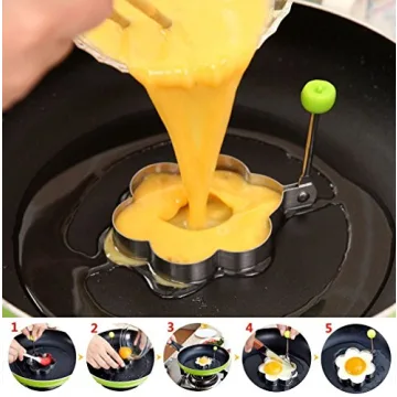 Slomg 8pcs Nonstick Egg and Pancake Molds for Breakfast Fun