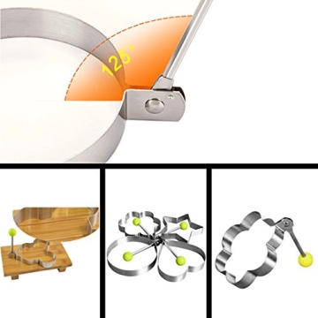 Slomg 8pcs Nonstick Egg and Pancake Molds for Breakfast Fun