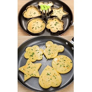 Slomg 8pcs Nonstick Egg and Pancake Molds for Breakfast Fun