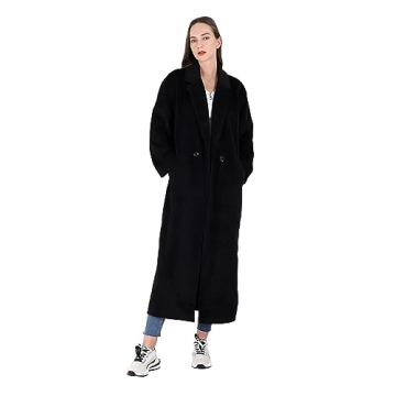 Stylish Women's Oversized Wool Blend Trench Coat