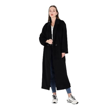 Stylish Women's Oversized Wool Blend Trench Coat