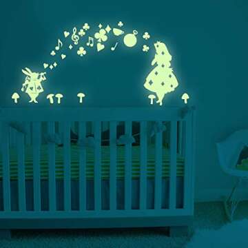 Fairy Girl Glow in Dark Wall Stickers, BENBO Stars PVC Vinyl Luminous Wall Decals DIY Wall Stickers ...