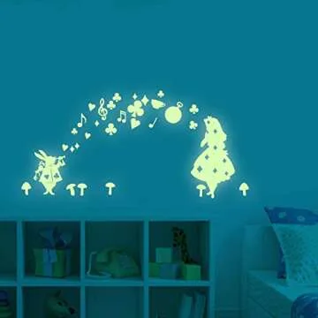 Fairy Girl Glow in Dark Wall Stickers, BENBO Stars PVC Vinyl Luminous Wall Decals DIY Wall Stickers for Home Decor Mural Decor Girls Kids Nursery Room Decoration