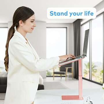 VECOFO Laptop Stand for Desk, Ergonomic Aluminum Laptop Stand Adjustable Height from 7-15", Sitting ...