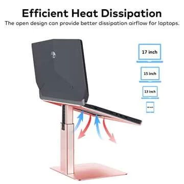 VECOFO Laptop Stand for Desk, Ergonomic Aluminum Laptop Stand Adjustable Height from 7-15", Sitting and Standing Laptop Riser for 10-17" Notebook (Rose Pink)