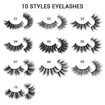 DYSILK Mink Lashes Fake Eyelashes - Mink Eyelashes Fluffy 10 Styles Mixed Pairs 6D Faux Lashes Pack Lashes Natural Look Wispy Fluffy Cat Eye Reusable False Eyelashes