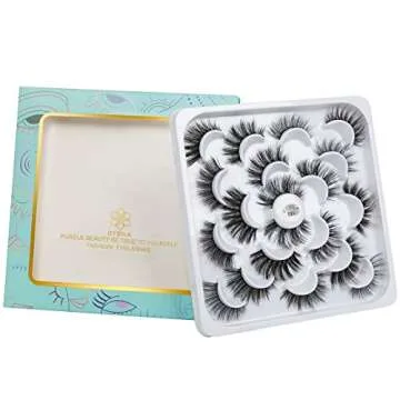 DYSILK Mink Lashes Fake Eyelashes - Mink Eyelashes Fluffy 10 Styles Mixed Pairs 6D Faux Lashes Pack Lashes Natural Look Wispy Fluffy Cat Eye Reusable False Eyelashes