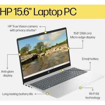 HP 15 Laptop 15.6" FHD, Intel Quad-Core, 32GB RAM, 1TB SSD, Windows 11 Pro, Silver
