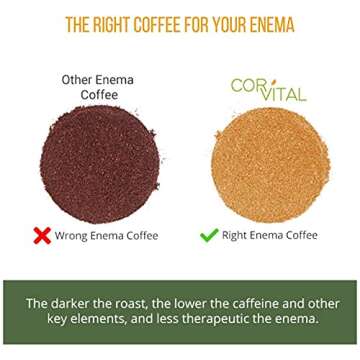 Cor-Vital 1lb Coffee Enema - Organic Enema Coffee - Best Organic Coffee for Enema - Gerson Approved Therapy Roast Coffee Detox Cleanse - Liver Cleanse Detox & Repair - Mold Free Coffee Colon Cleanse