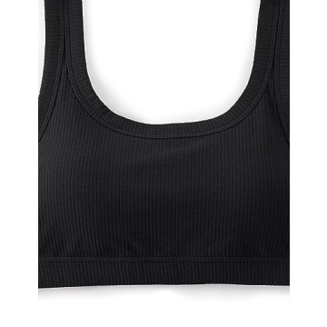 CRZ YOGA Ribbed Sports Bra for Women - U Back Comfort
