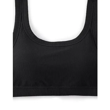 CRZ YOGA Ribbed Sports Bra for Women - U Back Comfort