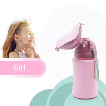 Portable Potty Travel for Car Travel Camping for Outdoor Car Travel Road Trip Camping Park Beach (Girl Pink)